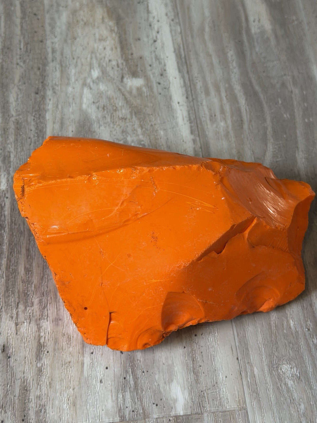 3pc Glass Rock Slag Opaque Fire Orange 6.39lbs TOTAL Rocks Landscape Aquarium