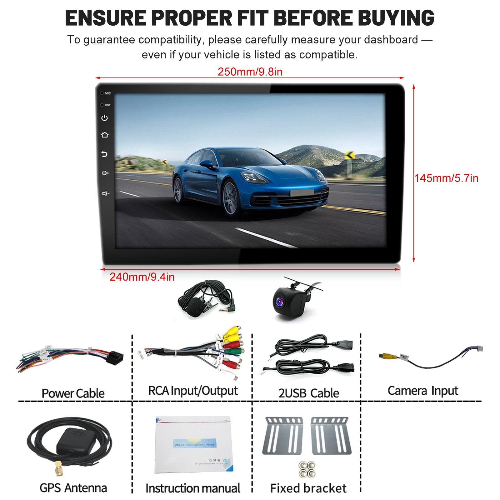 4+64G Car Radio 10.1" For 2002-2005 Dodge Ram 1500 2500 Carplay Android14 GPS