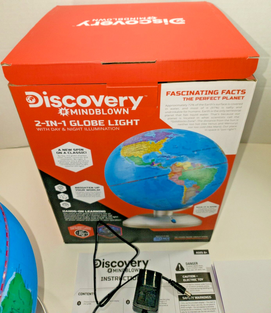 Discovery 2-in-1 Globe Light #Mindblown Science Stem Toy Educational Geography