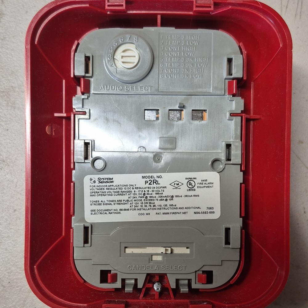 System Sensor P2RL Fire Alarm Horn Strobe Red Fire Alarms