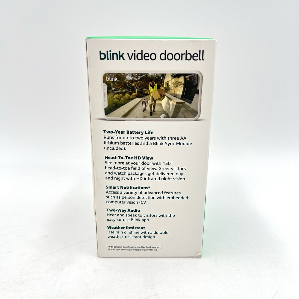 Blink Smart Video Doorbell Camera System Wireless Battery Operated W Sync Module