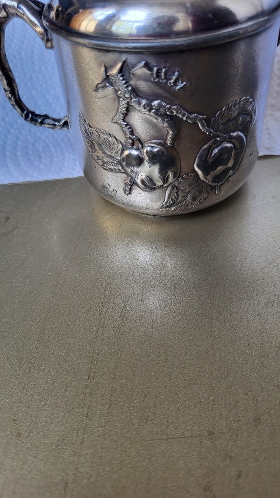 Pairpoint Silver Plate Fruit Engraved Creamer. 1S