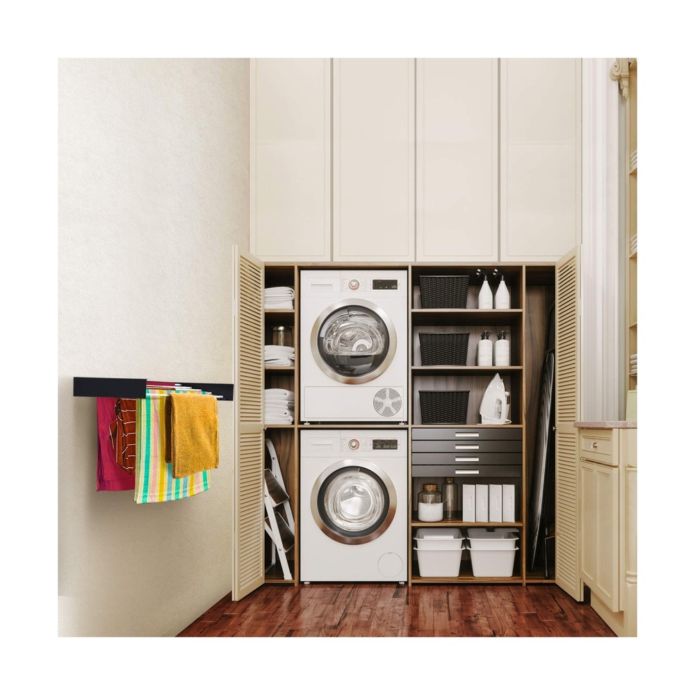 Step Up Laundry Drying Rack (28-INCH White), Wall Mounted, Retractable Clothe...