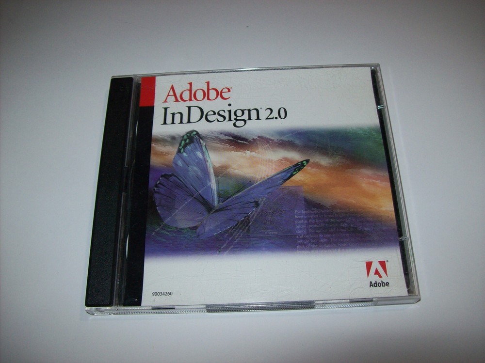 Adobe InDesign 2.0 Educational Version McIntosh 2 CDs with Serial no, x
