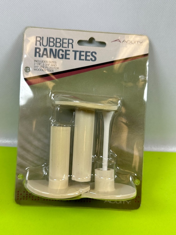 Three Rubber Range Golf Tees by Acuity NEW in Original Packaging