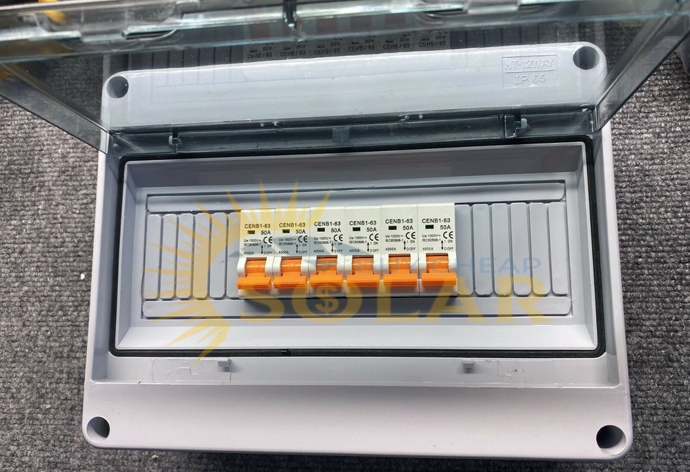 6 string solar combiner DC1000V Rainproof with 50a breakers