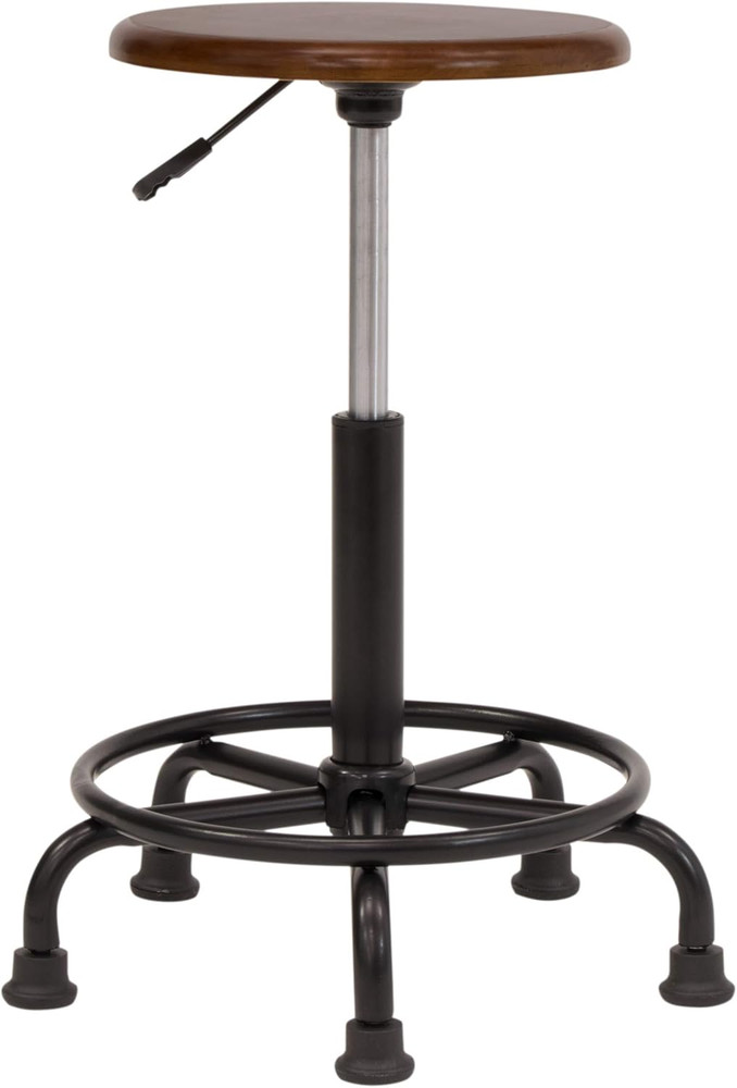 Vintage Drafting Table & Retro Stool Bundle | Solid Wood Craft Set