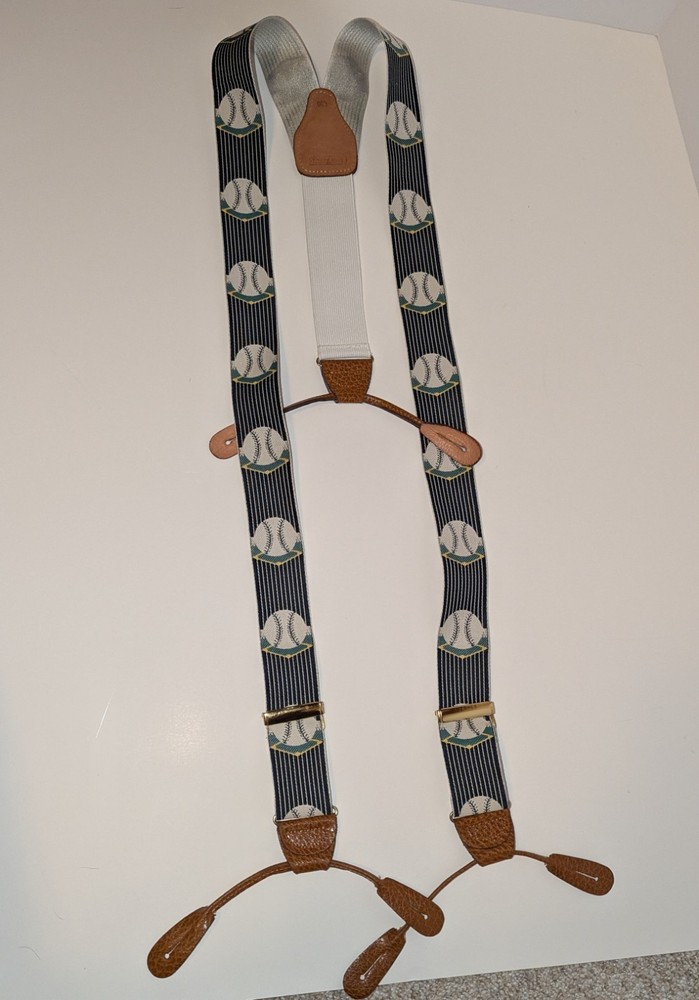 Lands End Suspenders W/ Baseball Pattern