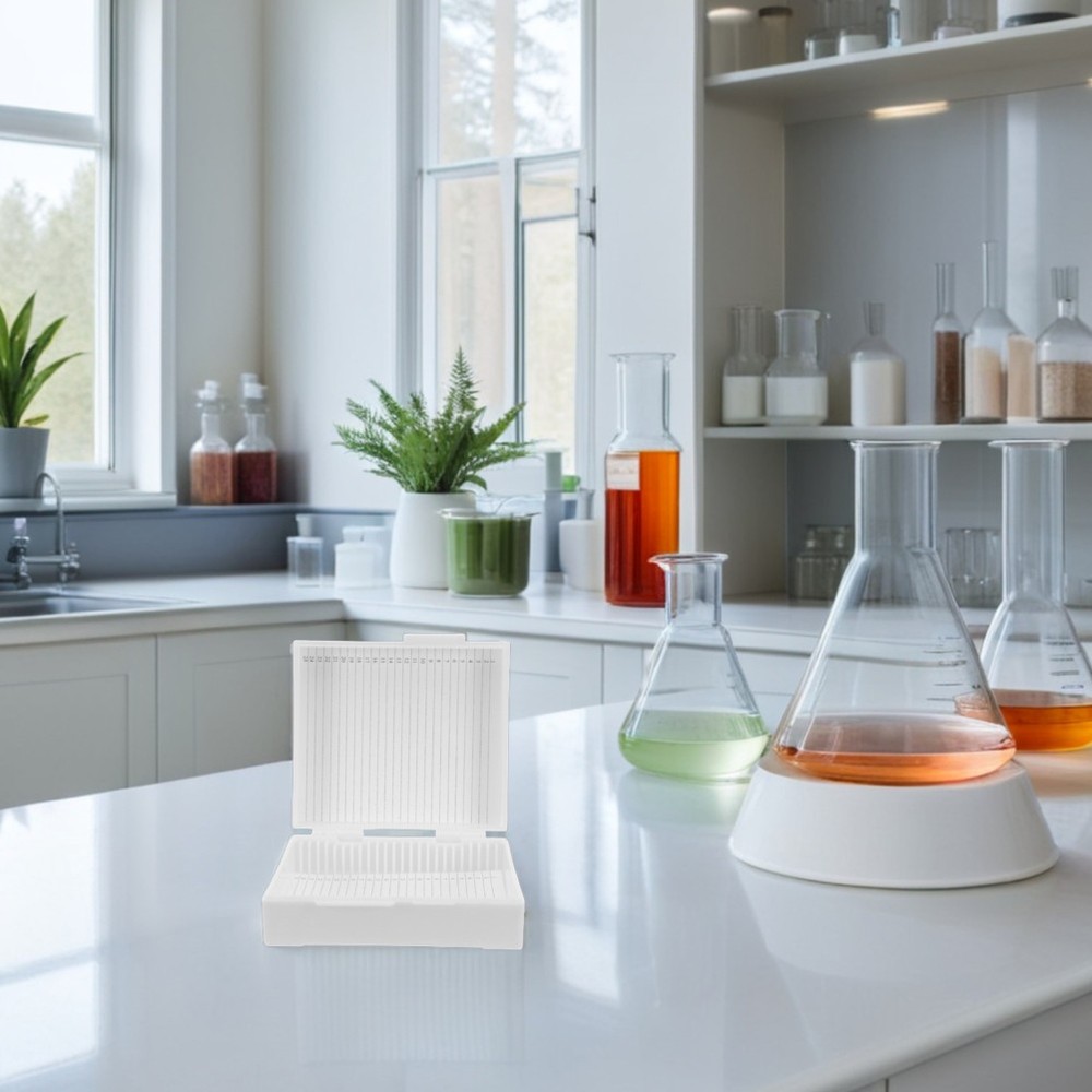 Microscope Accessories Slide Case Storage Organizer Plastic Container