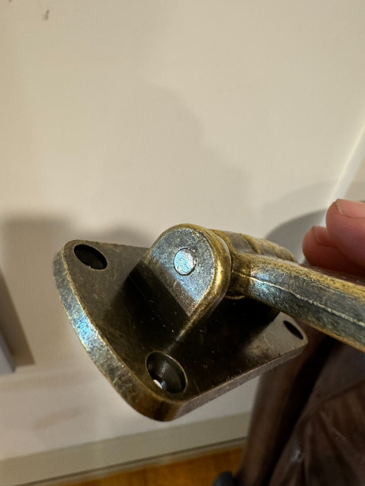 Vintage Metal Gold-Brass Triple Swivel Swing Hook Wall Mounted Holds 35 Pounds!