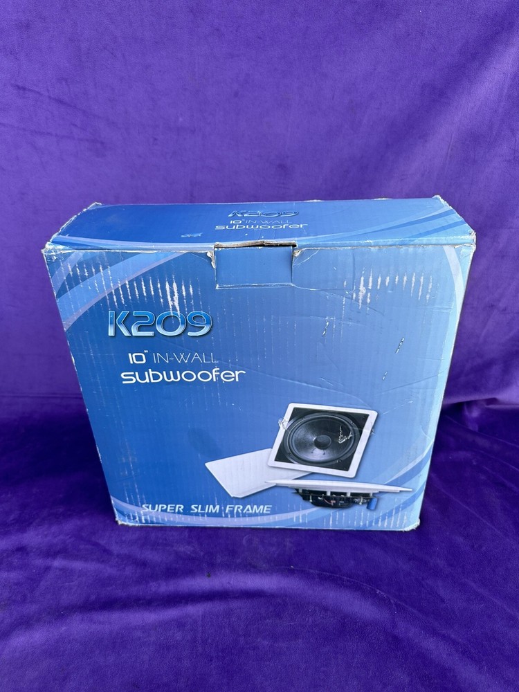 K209 10" In-Wall Subwoofer Non-Press Cone Rubber Edge 200W 8 Ohms