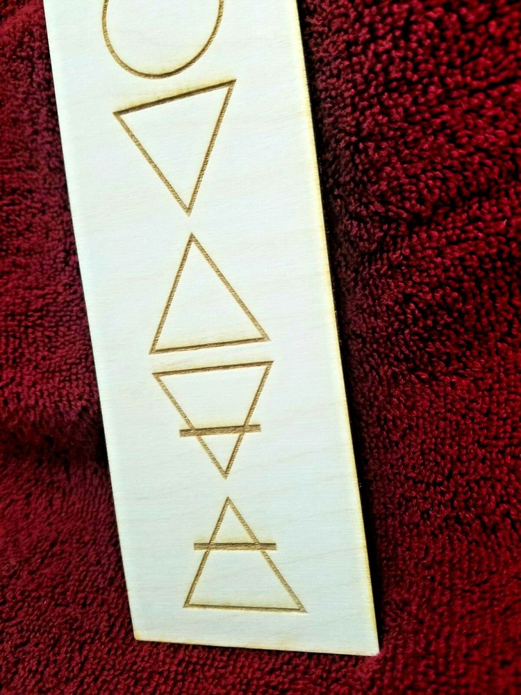 Wiccan / Pagan Altar Tile w/ Elements Engraved on Wood