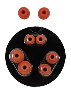 Replacement Earbud Tips for Small, Medium, Large and Double Flange, Lava Red