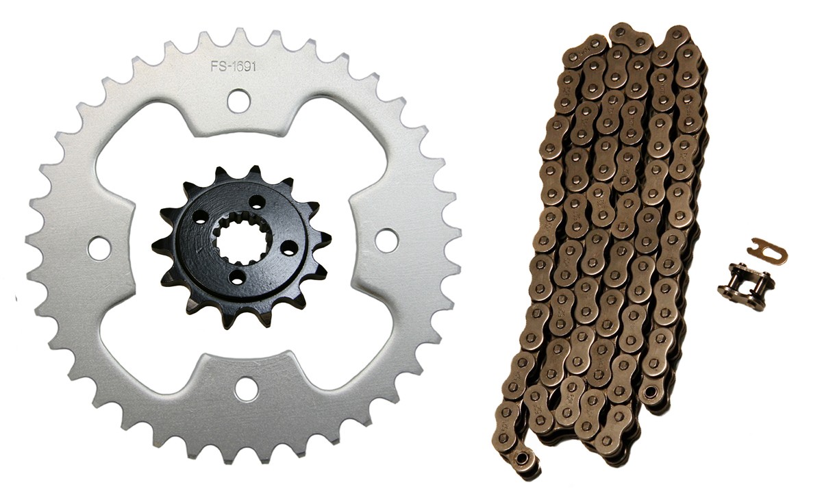 Natural 520x92 Drive Chain & 14/38 Sprockets fits Polaris Predator 500 2005-2007