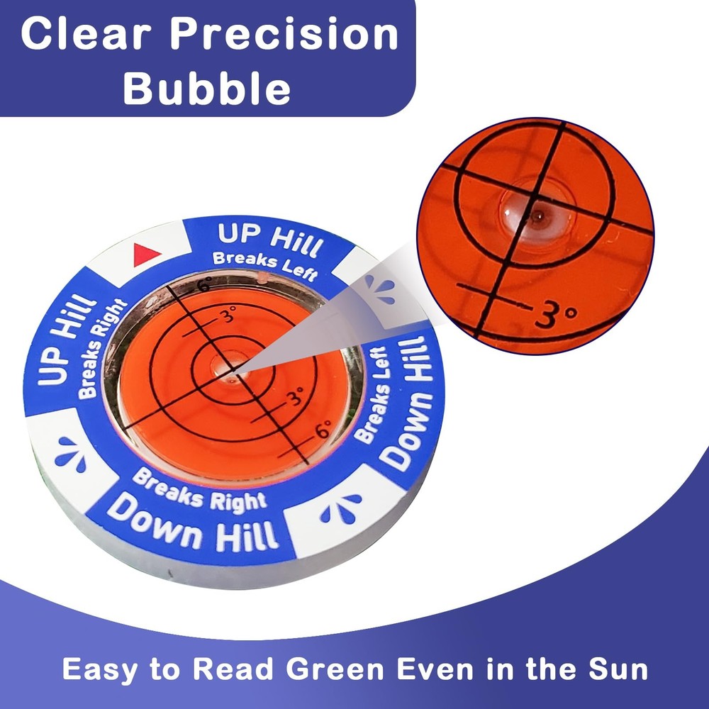 Golf Green Reader - Golf Ball Markers with Level Golf Accessories Golf Puttin...