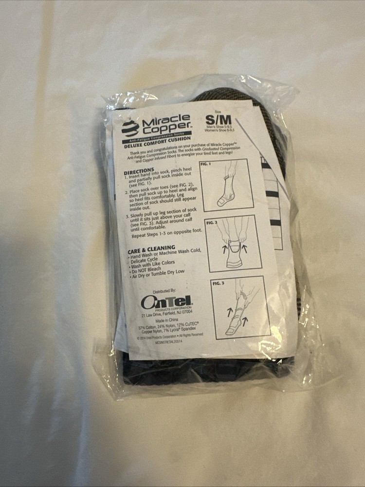 OnTel Microfiber Compression Miracle Socks Black S/M