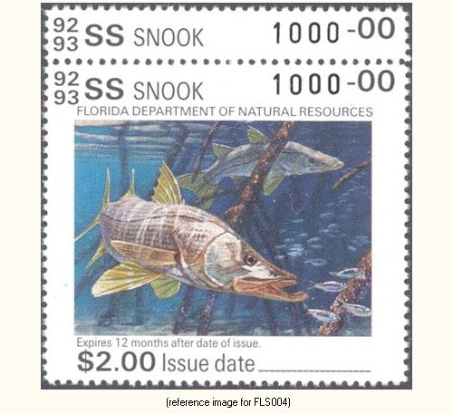 D2K Florida Snook Stamp 1992 $2.00