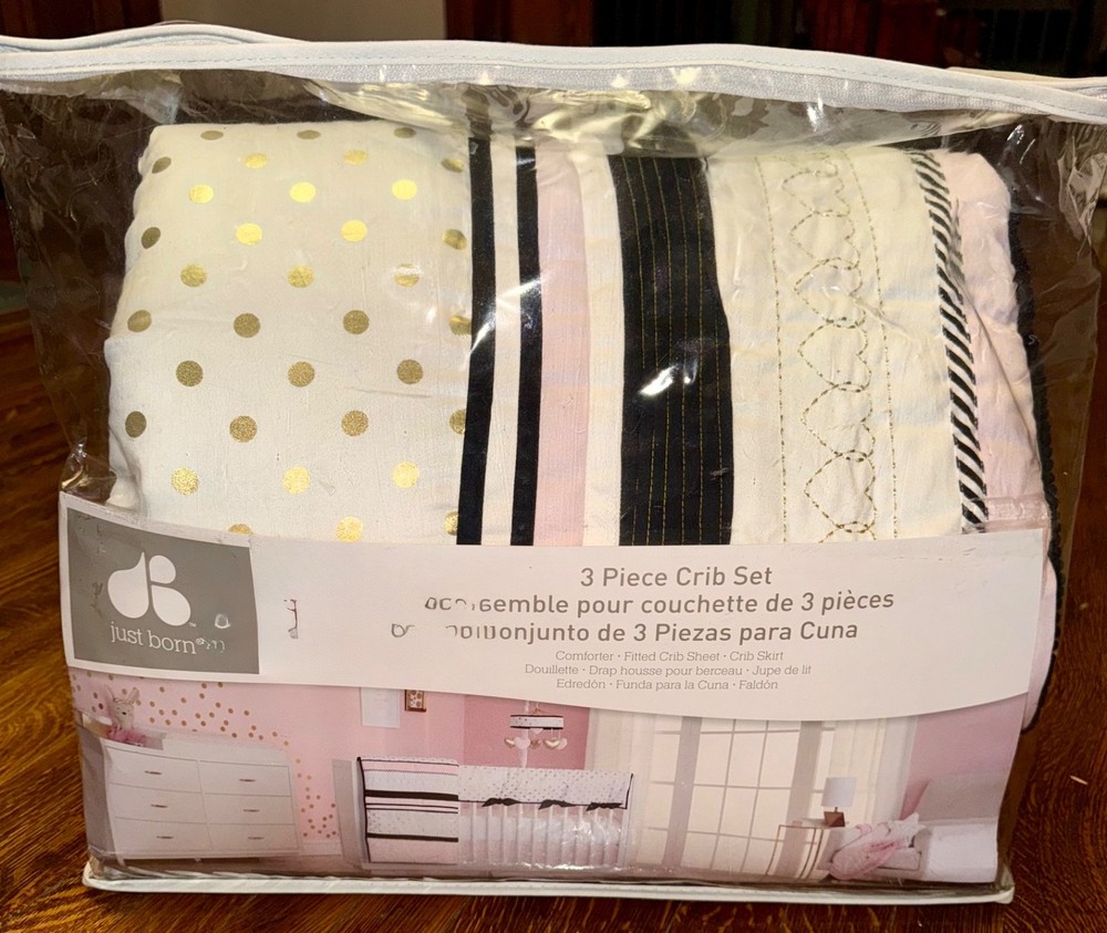 Just Born Coco Collection 3pc Crib Bedding Set