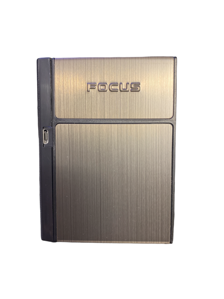 Cigarette Case with Lighter Holder for 20 Cigarettes Windproof USB Rechargeable