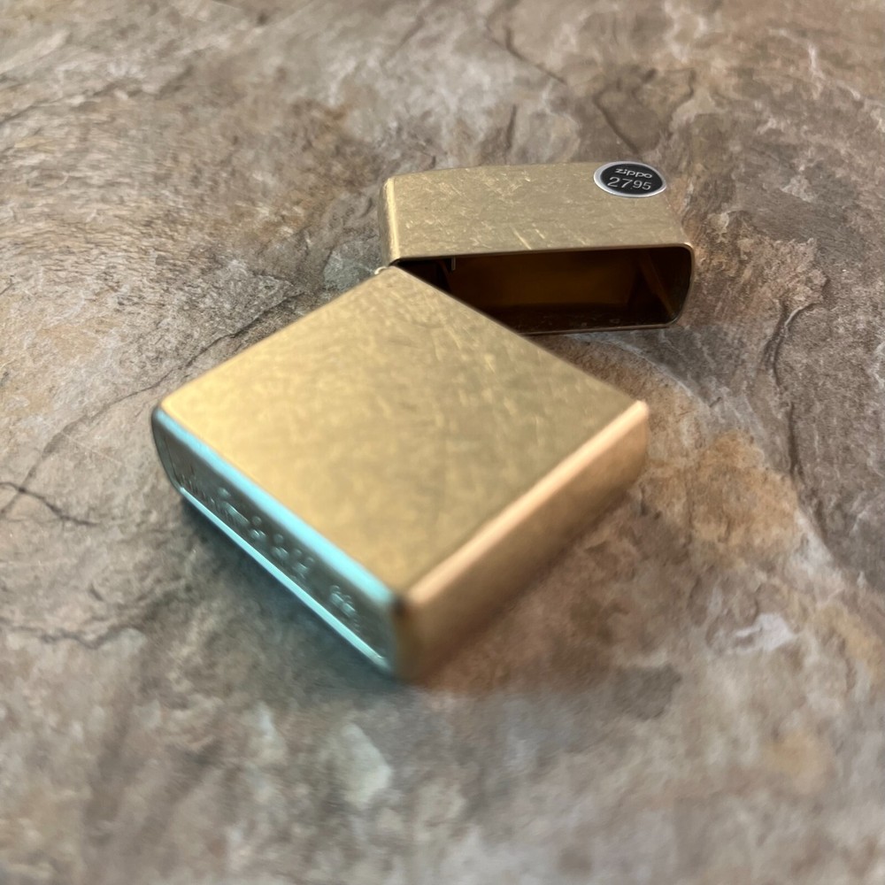 Genuine Zippo Tumbled Brass windproof Lighter CASE ONLY No Insert/Box