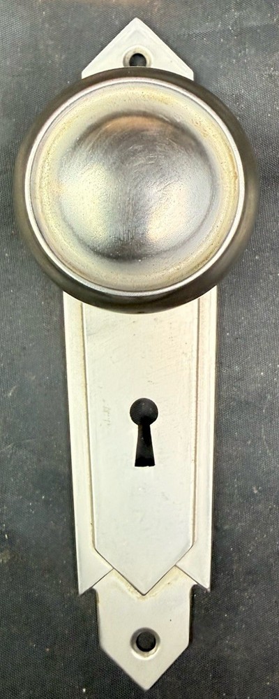 Art Deco Corbin Miami Pattern B Design Interior Knobs, Plates, Nickel Chrome