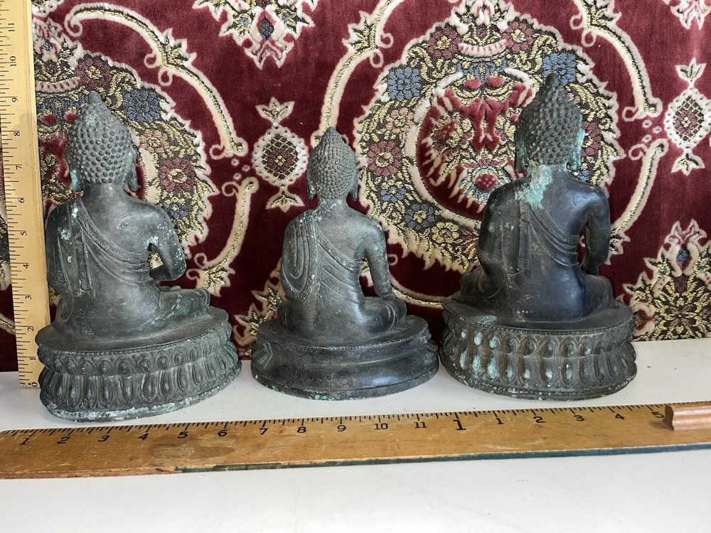 3 Vintage Bronze Buddhas