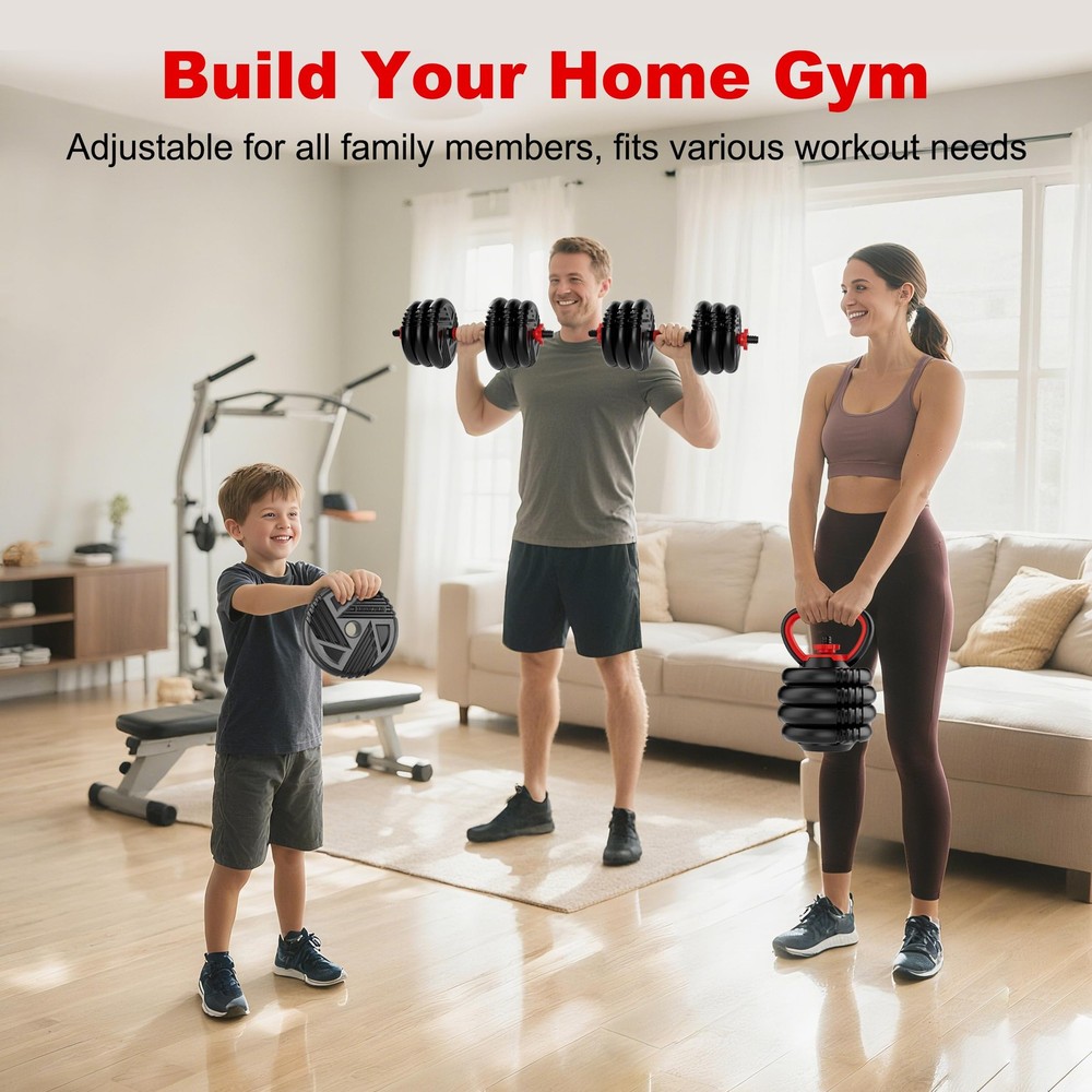 Adjustable Dumbbell Set, 10/20/30/45/70/90lbs, 5 in 1 Multi-Function Dumbbell...