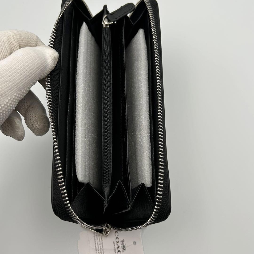 COACH x PEANUTS Long Wallet Snoopy Woodstock Leather Zip Black New F/S