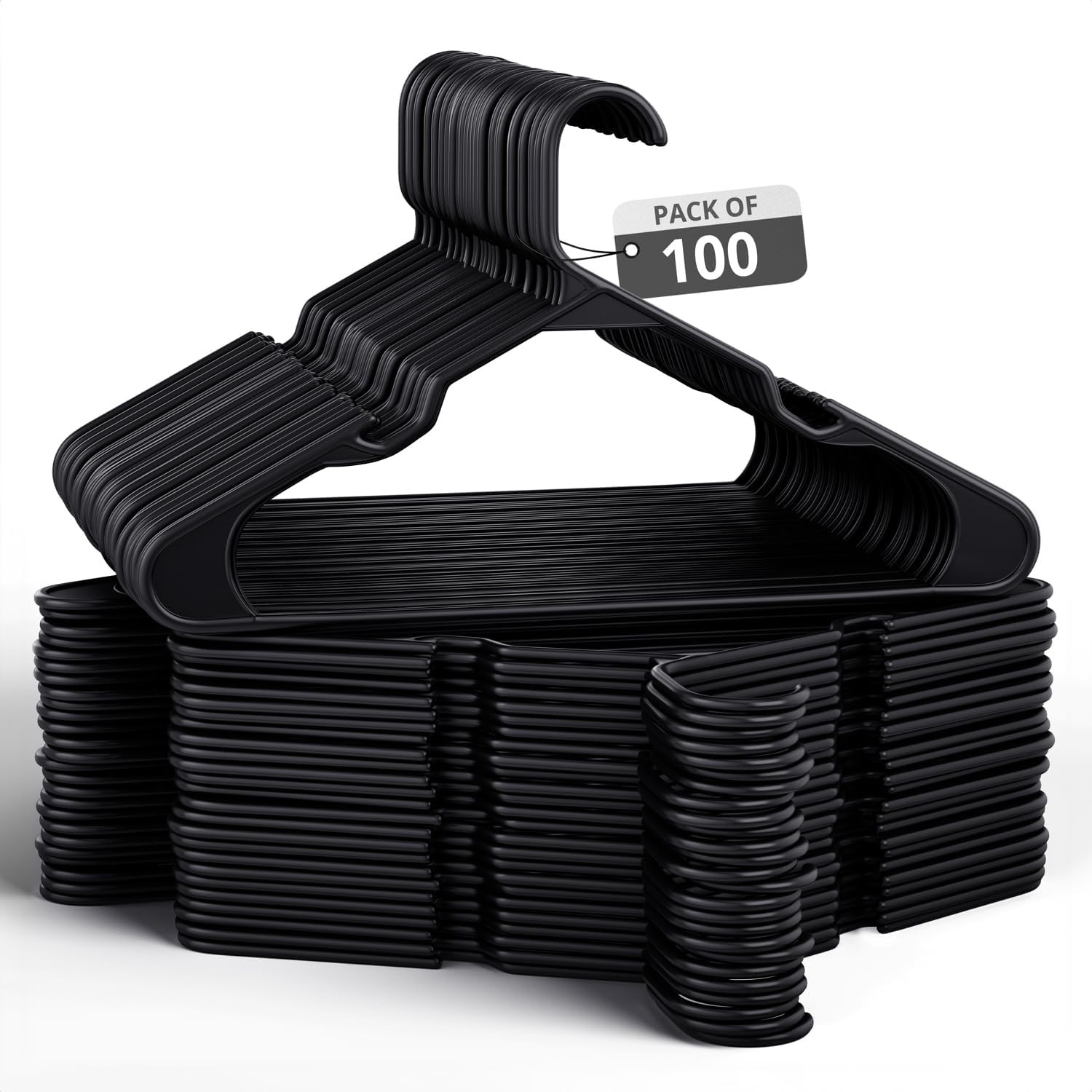 Heavy-Duty Non-Slip Plastic Clothes Hangers Double Hooks – 30/50/100/200 Pack