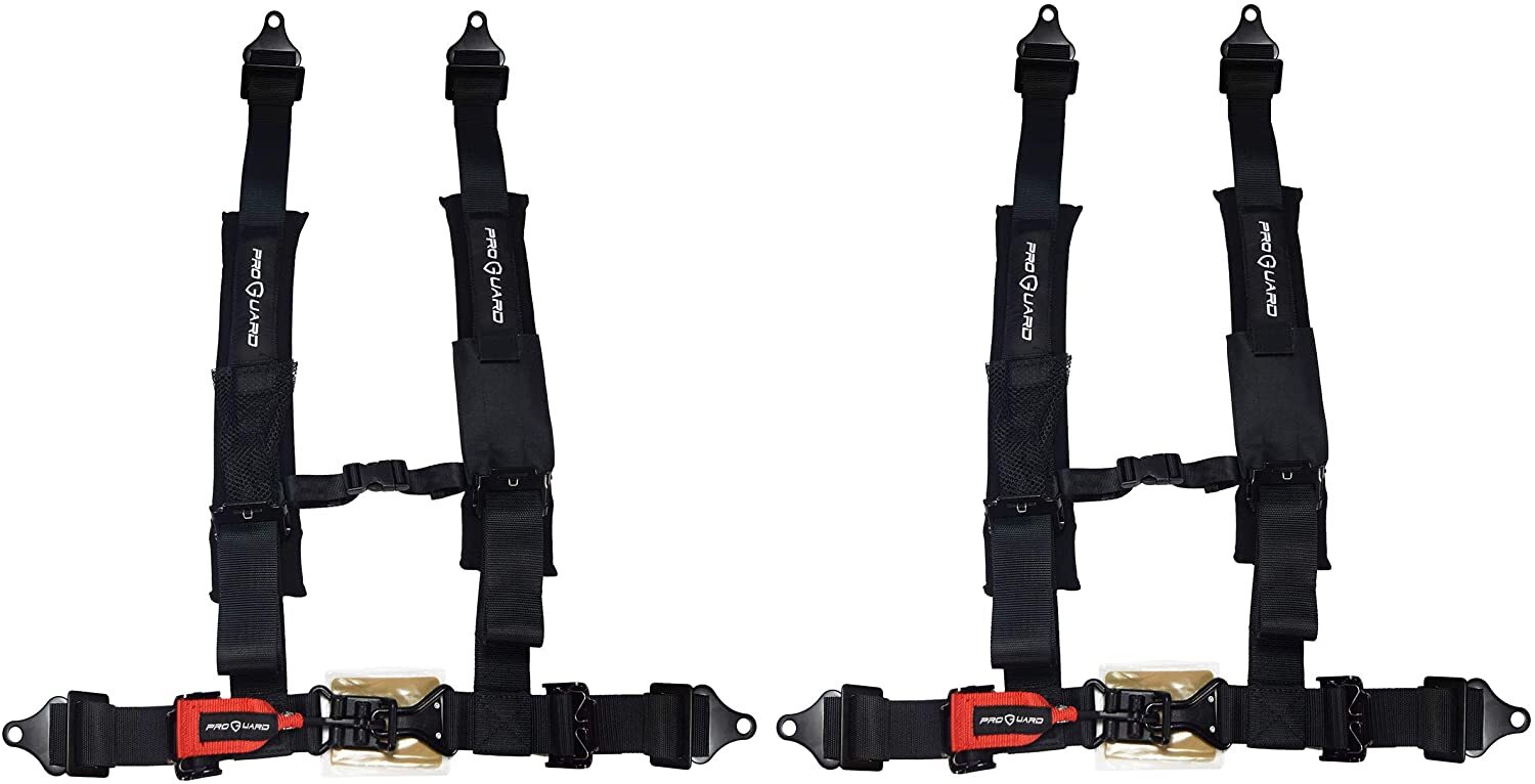PROGUARD Black 4 Point Harness with 2" Nylon Straps - Universal Off-Road (2 Pck)