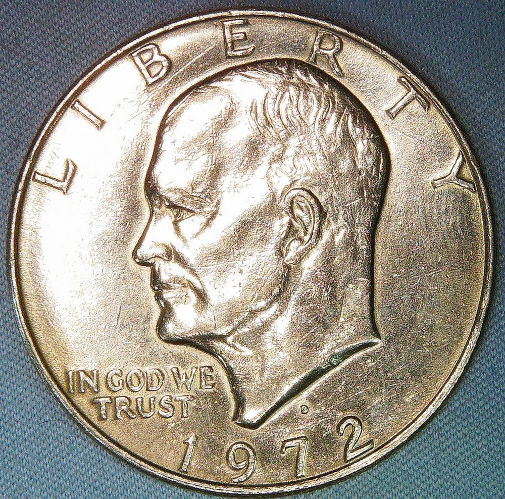1972-D Eisenhower IKE AU Details LUSTROUS Light Toning