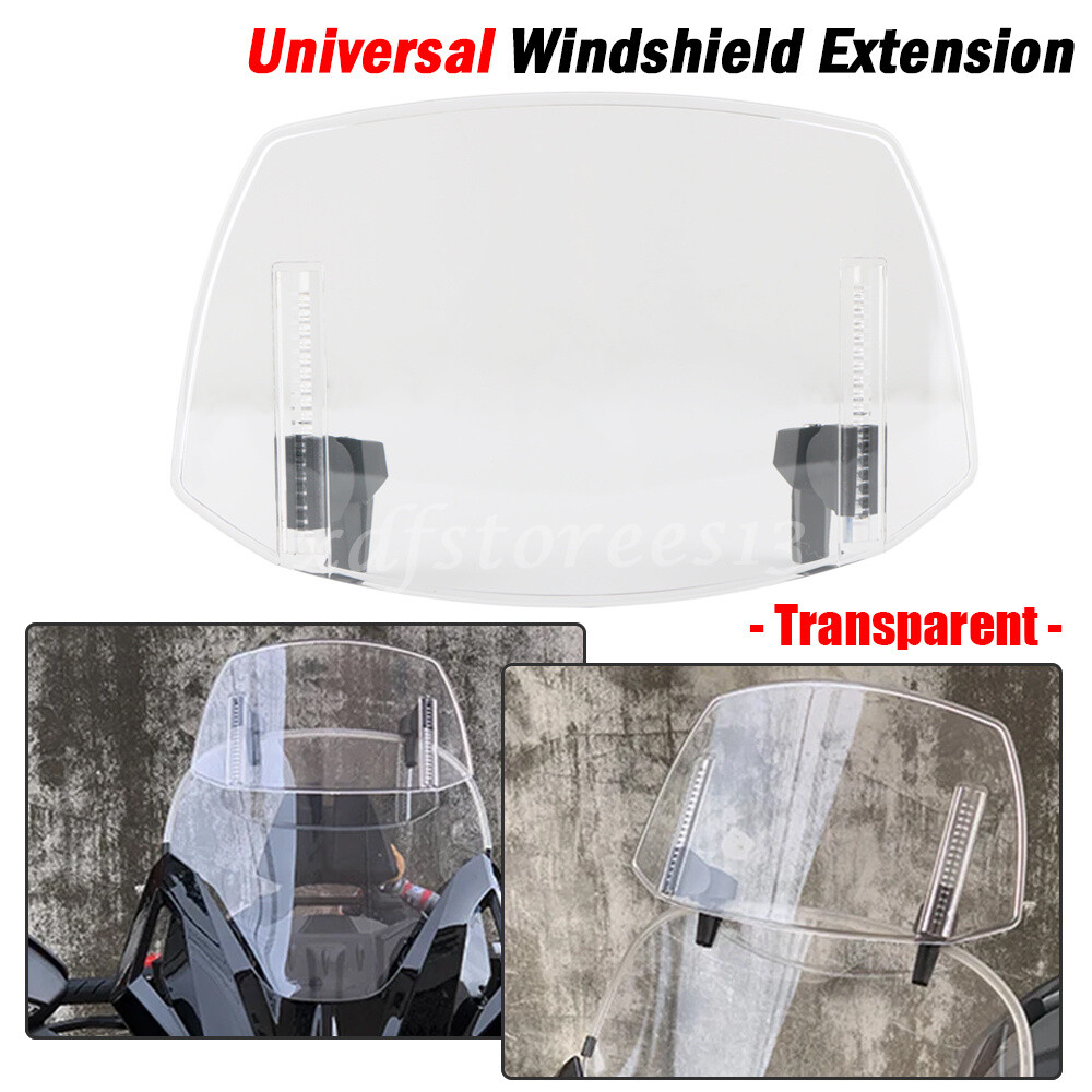 Motorcycle Universal Clip On Windshield Wind Screen Deflector Extension Spoiler