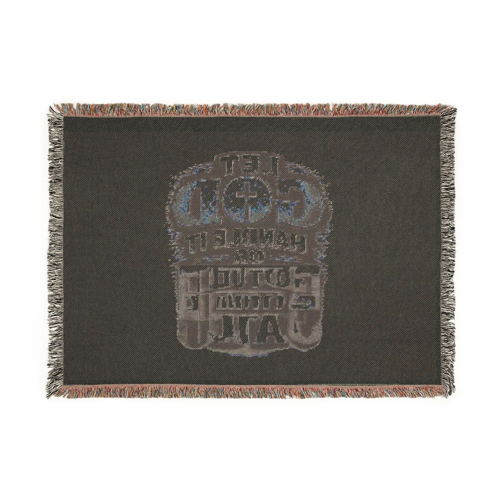 Let God Handle It Woven Blanket | Religious Faith Scripture Throw