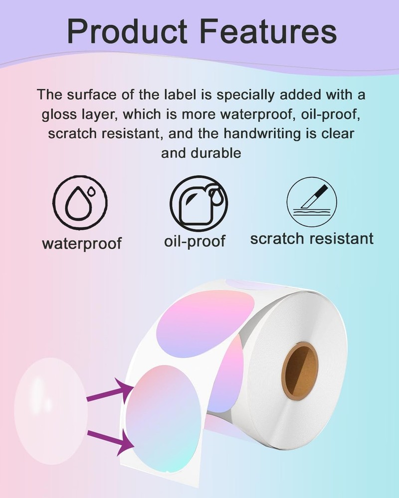 3 inch Round Thermal Labels, Thermal Printer Labels use for Barcode, Shipping...