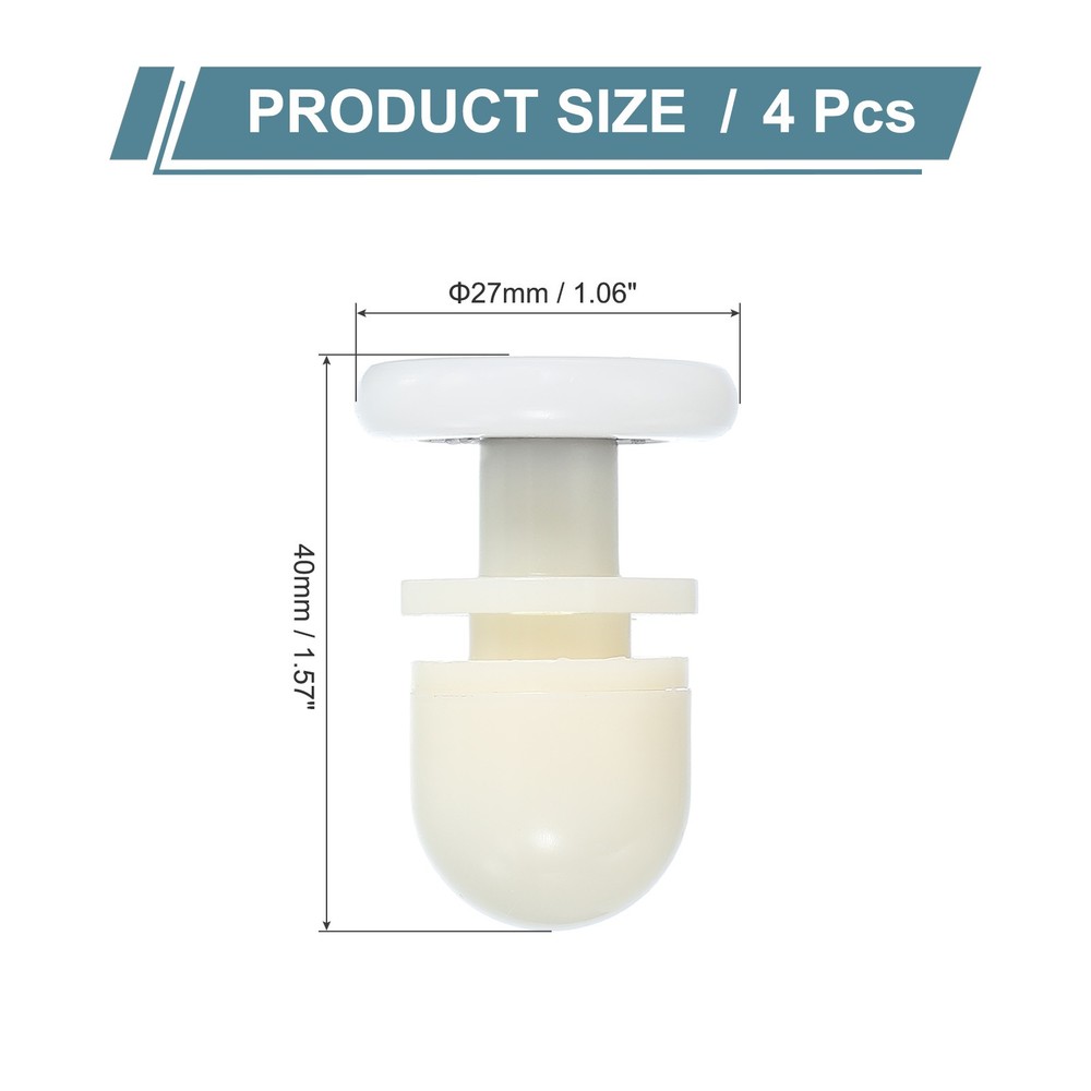 4 Pcs 27mm Shower Door Rollers Wheels Replacement White