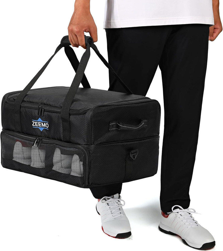 Golf Trunk Organizer, 2 Layer Car Locker with Ventilated Compartment for 2 Pair