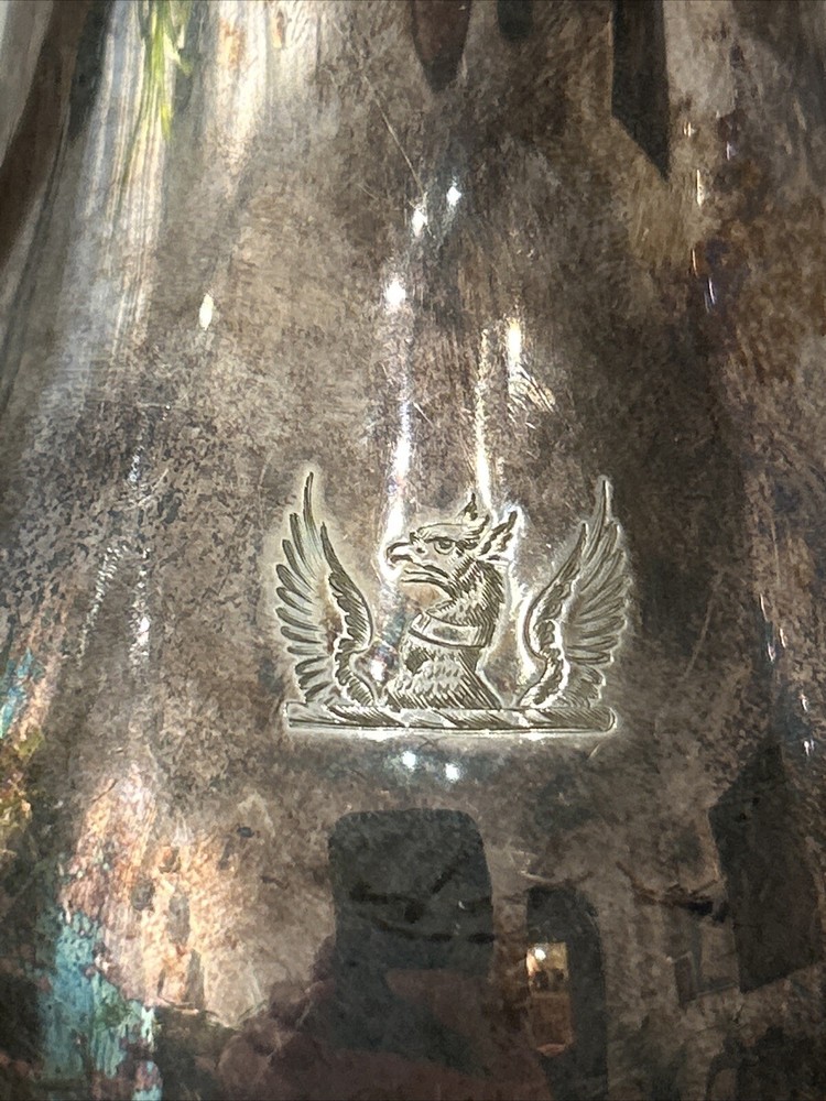Engraved Vintage Silverware Plate Pitcher Jug Silver Plated