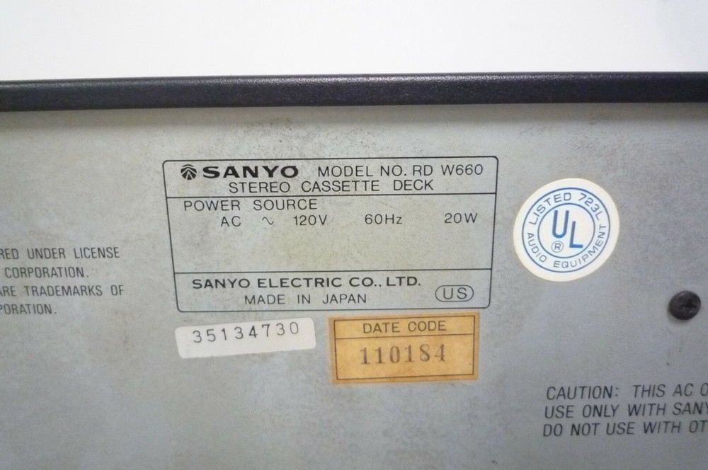 Vintage Sanyo RD W660 Double Stereo Cassette Deck