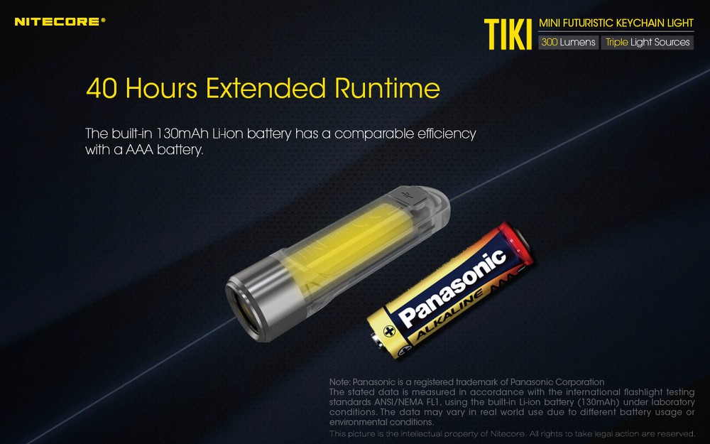 NiteCore TIKI LE Primary OSRAM P8 LED USB Rechargeable Keychain Flashlight Torch