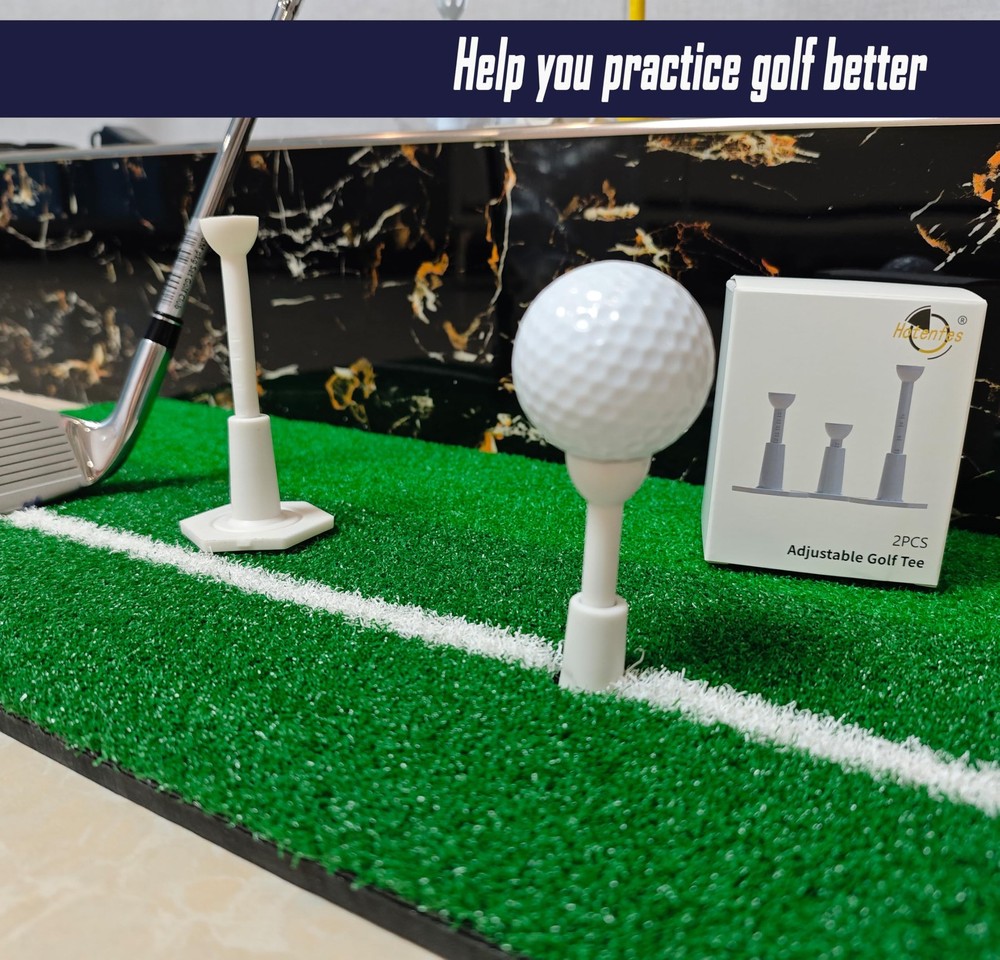 2 Pack Adjustable Unbreakable Golf Tee Rubber Mats Driving Range Accessory