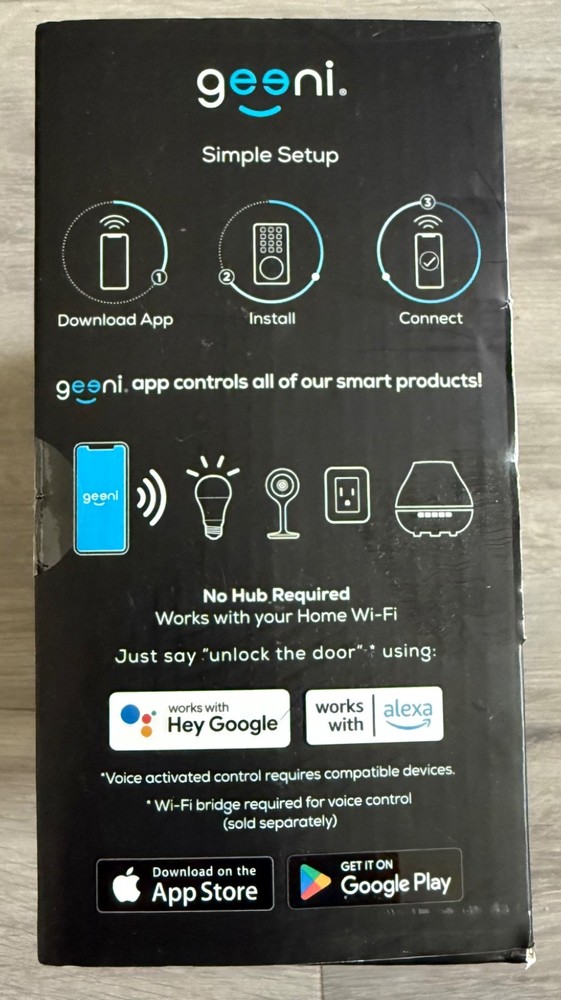 Geeni LockConnect Deadbolt Smart Bluetooth Door Lock w/ Keypad