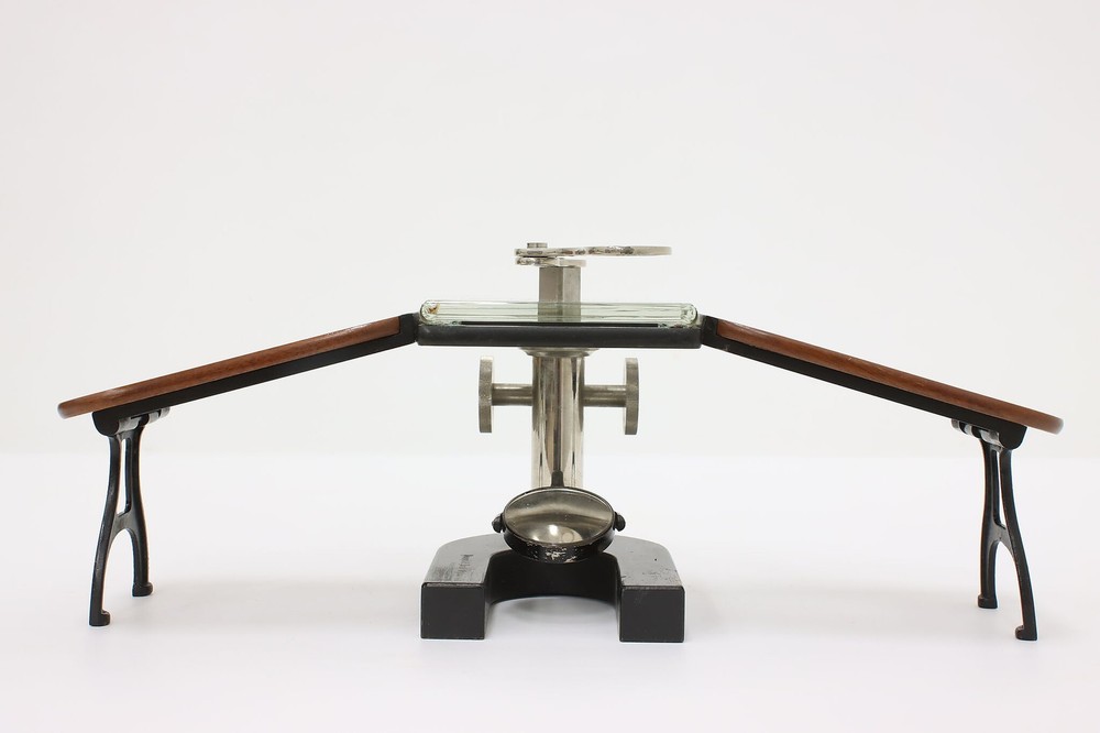 Bausch Antique Iron Laboratory Dissection Microscope & Case #56877
