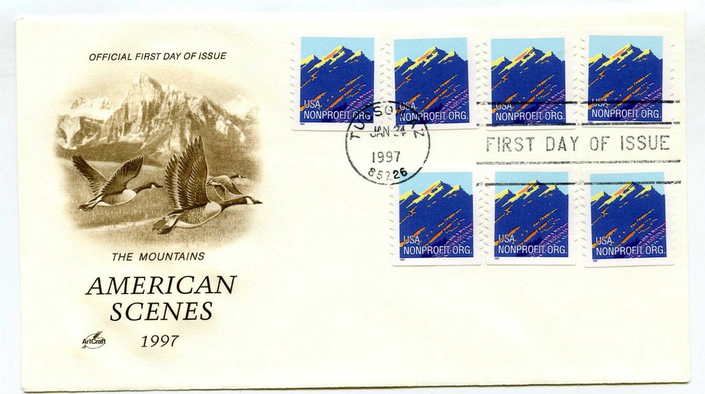 2904B (5c) Mountains coil,  ArtCraft FDC