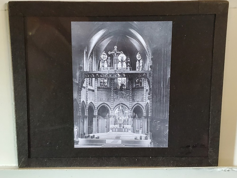 Unknown Cathedral Interior, NO LABEL, Magic Lantern Glass Slide