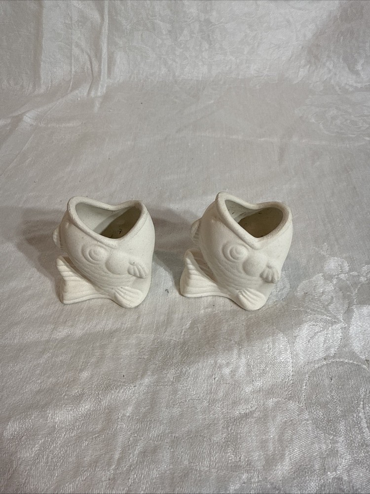 2 Read to paint Bisque Fish Figurines