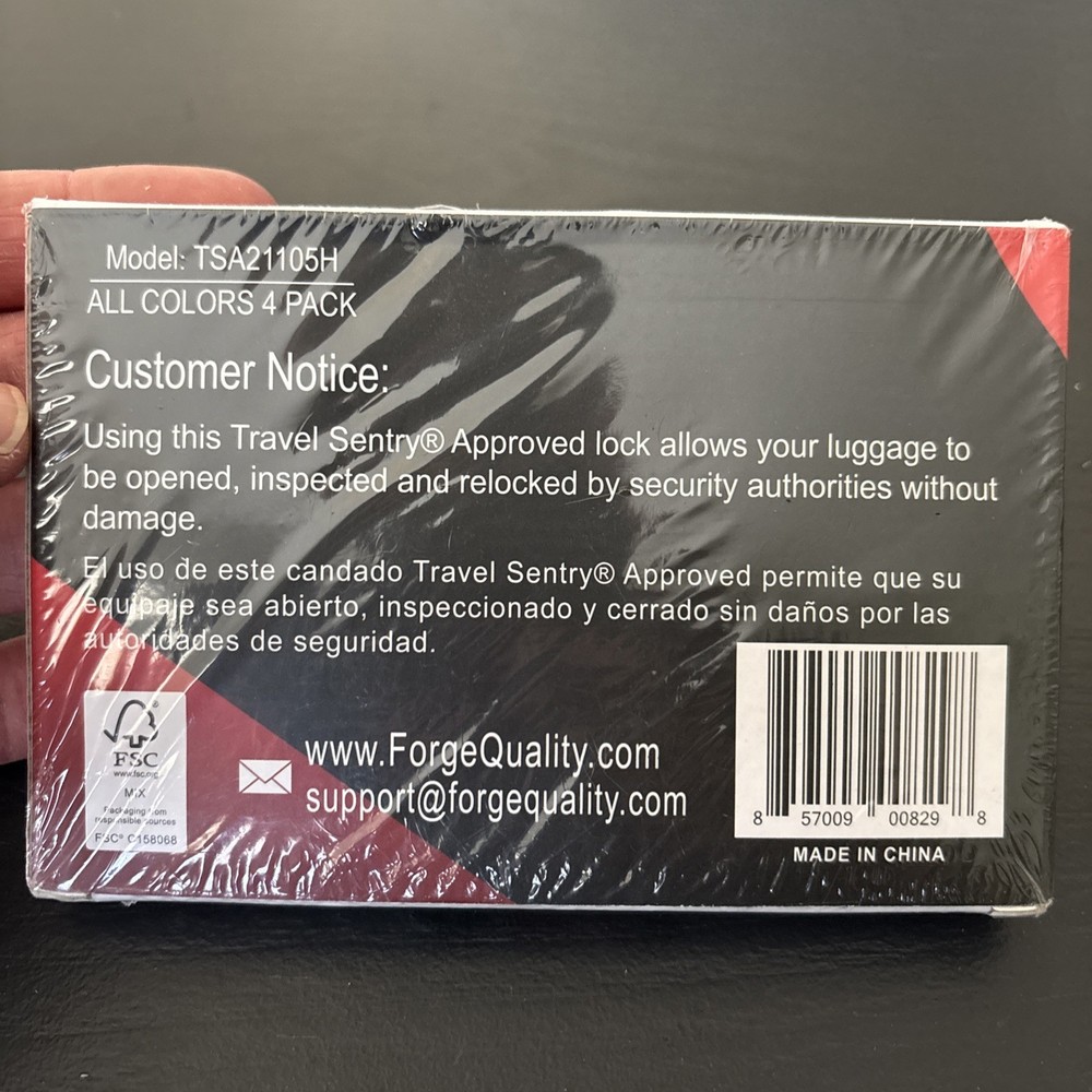 TSA Approved Cable Luggage Locks, Re-settable Combination (4-pack)