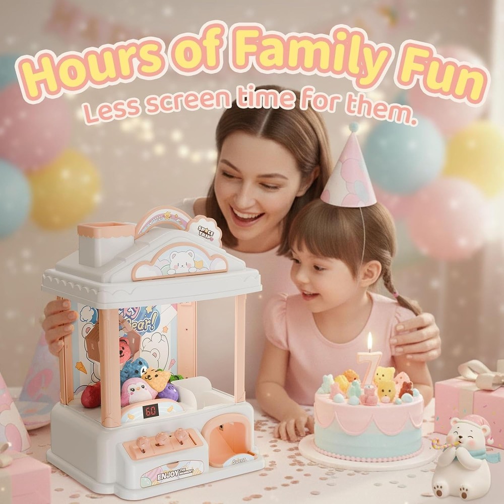Claw Machine for Kids, Snow Bear Theme Mini Vending Machine Ages 3+
