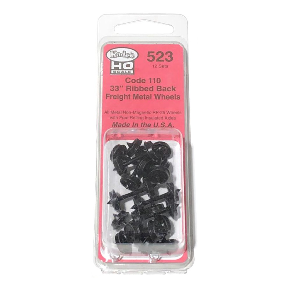 Kadee #523 Code 110 33in Diameter Ribbed Wheelsets 12 Sets : HO Scale