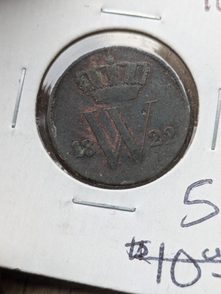 1822 Netherlands 1 Cent VG