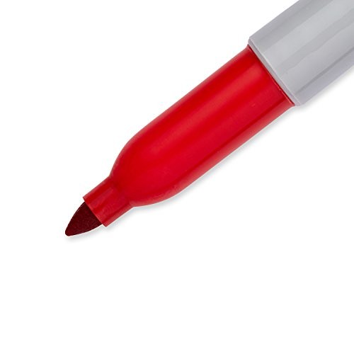 Sharpie Permanent Markers Fine Tip Black Red 2 Pack Quick Drying Ink